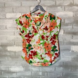 Anthropologie | MAEVE Raffine Hawaiian Floral Top